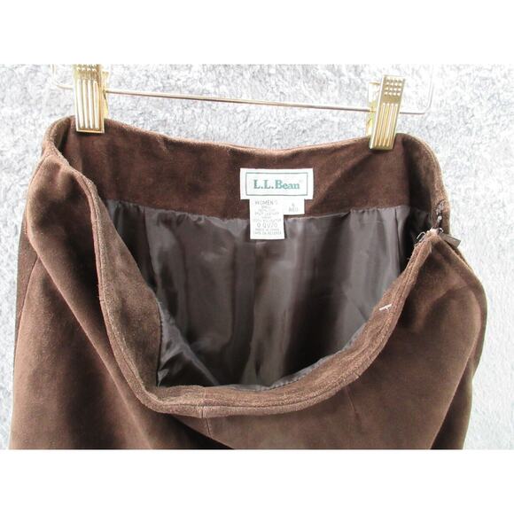 LL Bean 100% Cow Split Leather Women's Size 6 Regular 0QV70 Suede Skirt - Picture 9 of 10